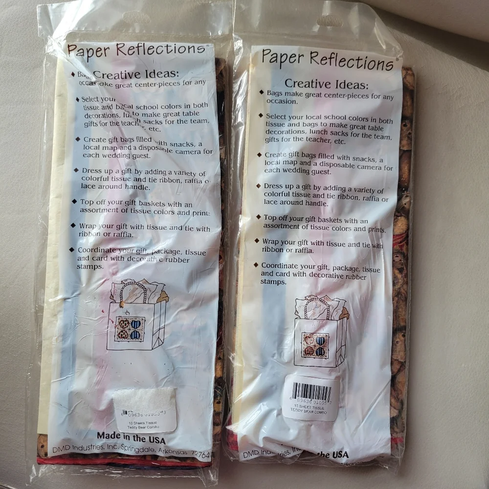 Paper Reflections Teddy Bear Tissue Paper (2pks) Vtg Y2K USA ~ NWT/NOS FINAL!